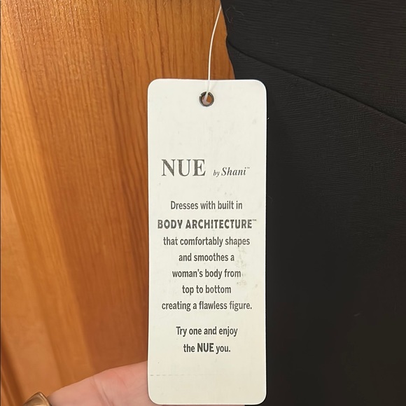 Nue by Shani Black Shaping Sheath Dress Size 14 NWT Sculpting Cocktail Dress - Picture 7 of 10